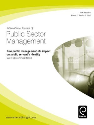cover image of International Journal of Public Sector Management, Volume 19, Issue 6